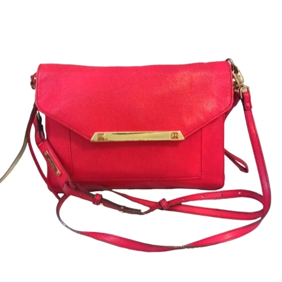 Stella & Dot Red Pebbled Leather Crossbody Bag - Picture 13 of 13